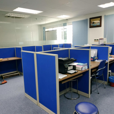 Vách ngăn khung nhôm vải nỉ